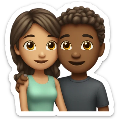 Boy and girl loves each other sticker