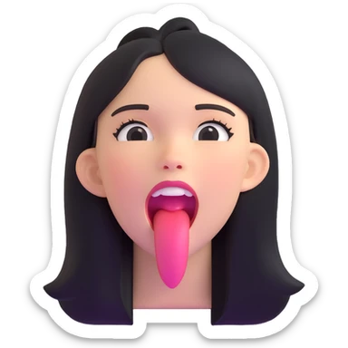 teen girl sticking out her tongue sticker