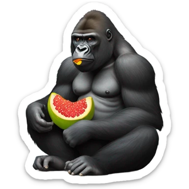 gorilla eating food  sticker