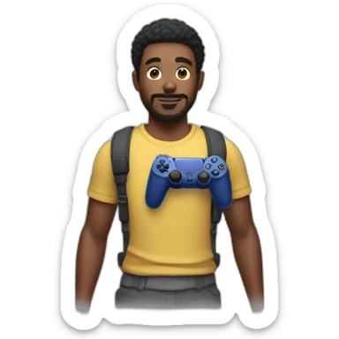 Guy playing on play station 5 sticker