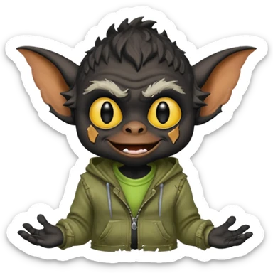Gremlin with black skin sticker
