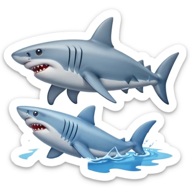 shark with legs in the sea with a blue shoe  sticker