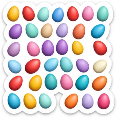 make a real heart shape. easter eggs sticker