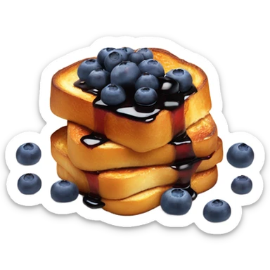 french toast with blueberries and syrup on top sticker