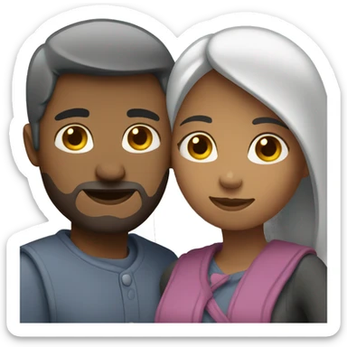 Couple standing in intimate embrace sticker