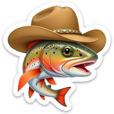 Cutthroat Trout wearing a Cowboy Hat sticker