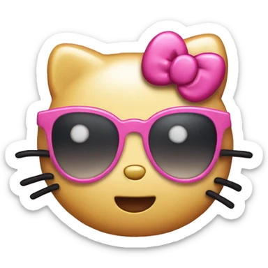 pink hello kitty with glasses sticker