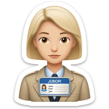 civilian juror with nametag sticker