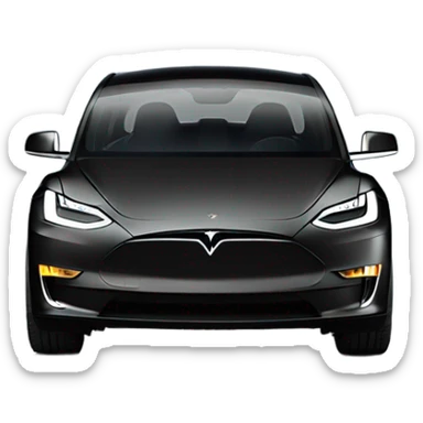Tesla model y black front view sticker