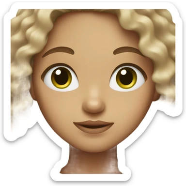 girl with long brown curly with green eyes and a light skin tone sticker