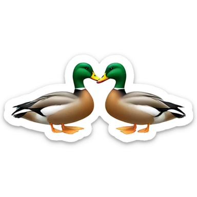 a male and a female mallard ducks in love sticker