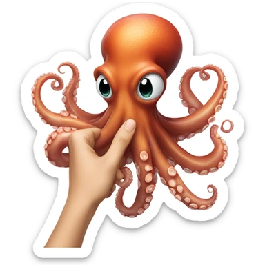 Poking an octopus sticker