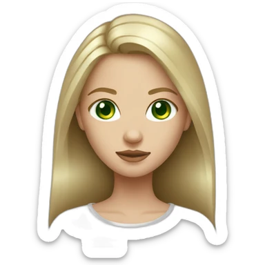 slavic dark blonde girl green eyes sticker