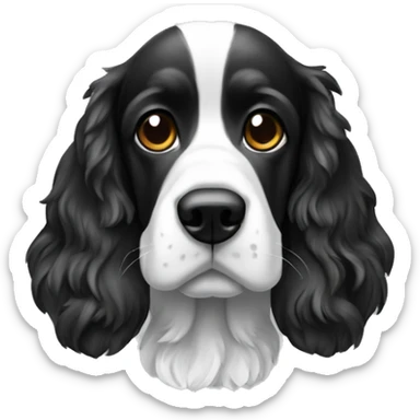Cocker anglais noir et blanc sticker
