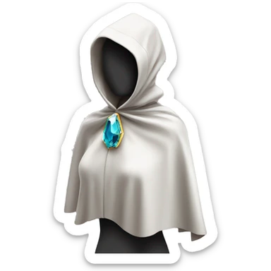 faceless mannequin flapping brilliant gemstone cape sticker