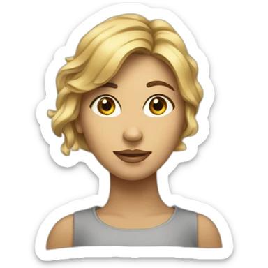 drawing of a woman on a piece of paper sticker