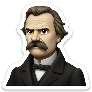 Nietzsche staring in the abyss sticker