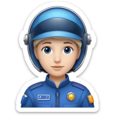 Blue-visor space mechanic sticker