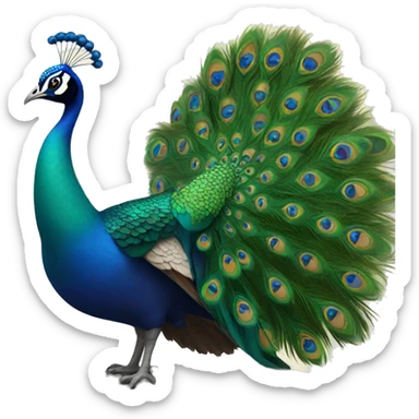 Peacock on a big boulder sticker