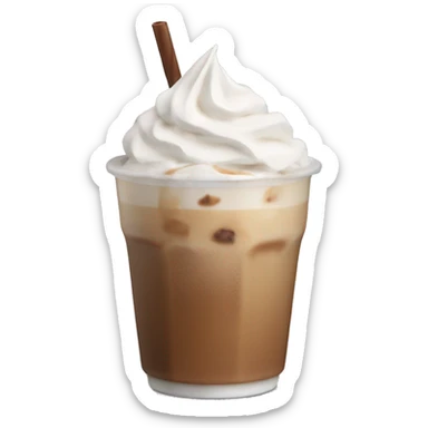 Iced latte with whipped cream sticker