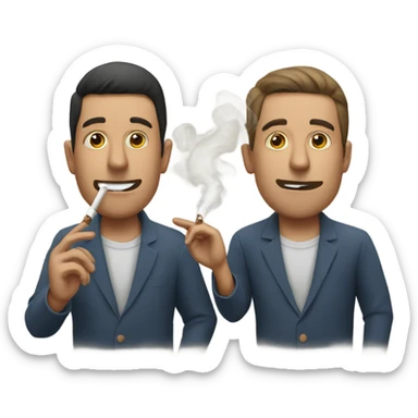 Two guys smoking a pre roll sticker