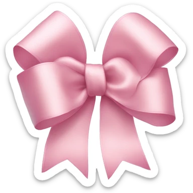 light pink ribbon bow sticker