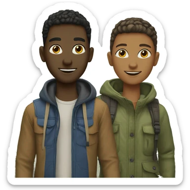 outdoor fashion with friends sticker