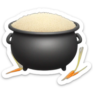 Pilaf cauldron with rice sticker