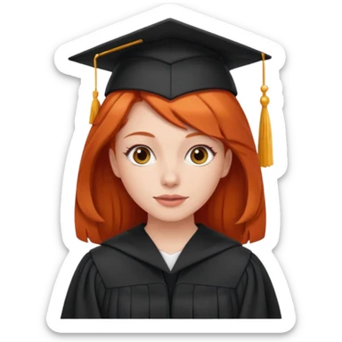 red headed woman with a school in the background sticker