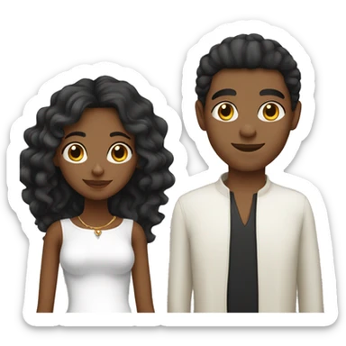 Young pretty black girl with white Moroccan husband  sticker