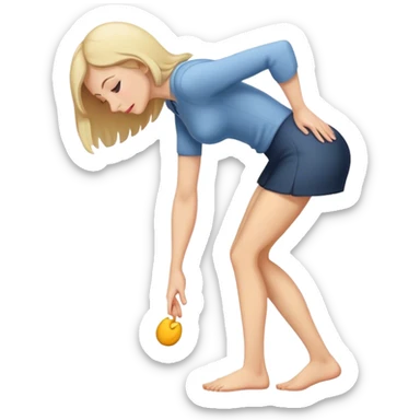 White lady bending over sticker