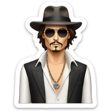 Johnny depp hold sauvage fragrance sticker