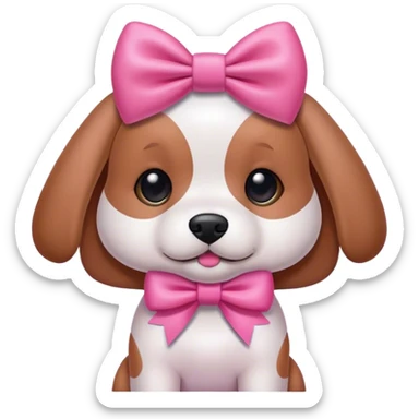 Dog with a pink bow sticker