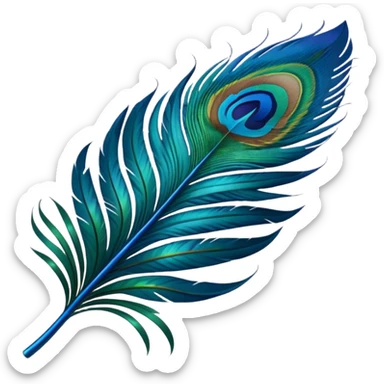 Single pintresty Peacock feather sticker