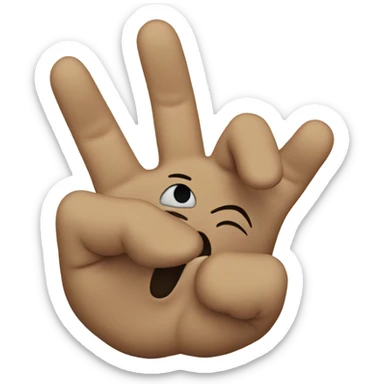 Crying face with a peace sign  sticker