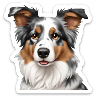 Blue merle aussie and red bi aussie together sticker