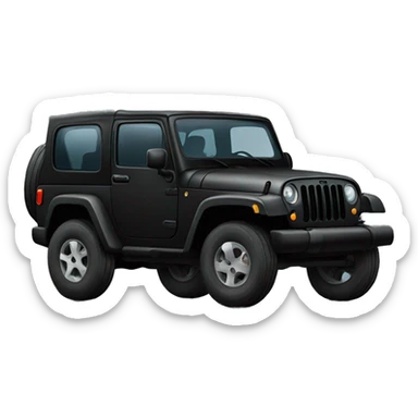 Black jeep with cat inside  sticker