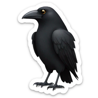 crow looking homeless sticker