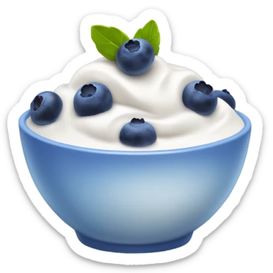 a bowl with yogurt and blueberries  sticker