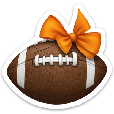 football with a orange bow sticker