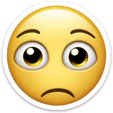 Shy Emoji face, with eyes looking bashfully to the side and smiling pinched mouth  sticker
