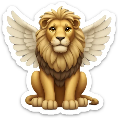 winged lion with arms crossed sticker