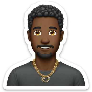 casual male portrait with jewelry sticker