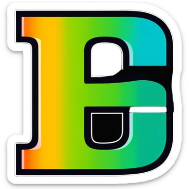 Colorful Gradient Alphabetical Letter “E” sticker