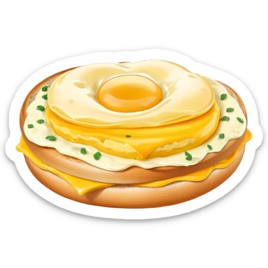 Scrambled egg on a bagel sticker