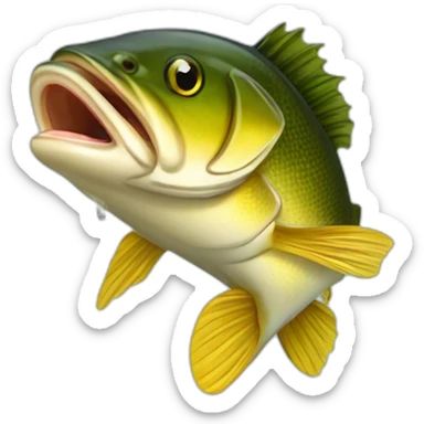 Walleye eating a leech sticker