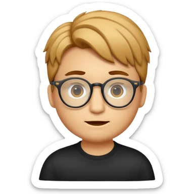 Erstelle mir eine Emoji von einem Jungen. Herkunft: Südamerika, Jung und Gutaussehend, mit durchsichtiger Brille und anderer Frisur  sticker