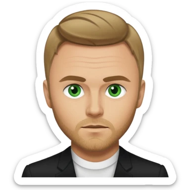 Gary Barlow with dark blonde hair, green eyes sticker