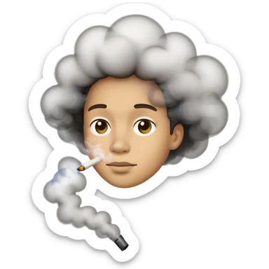 face / person made of smoke sticker