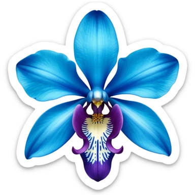 royal blue and cyan orchid sticker